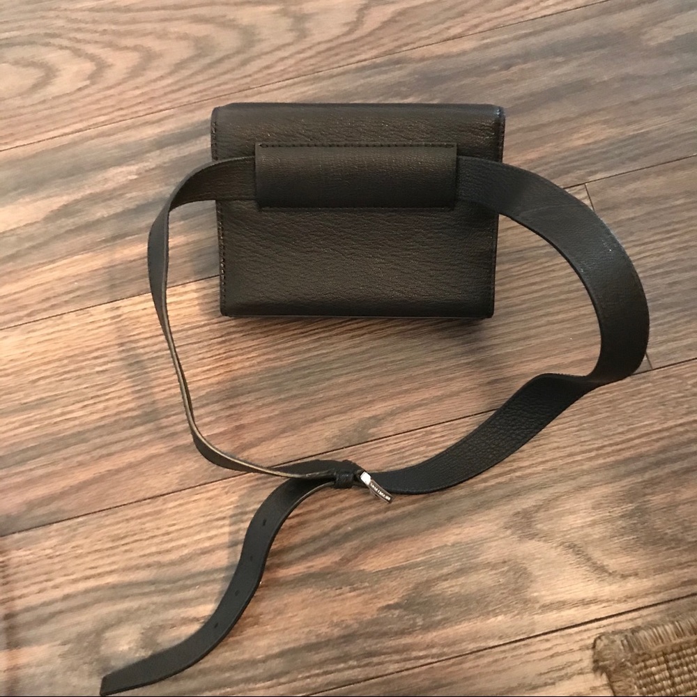 Michael Kors Black Leather Belted Pouch Bag - Picture 5 of 5